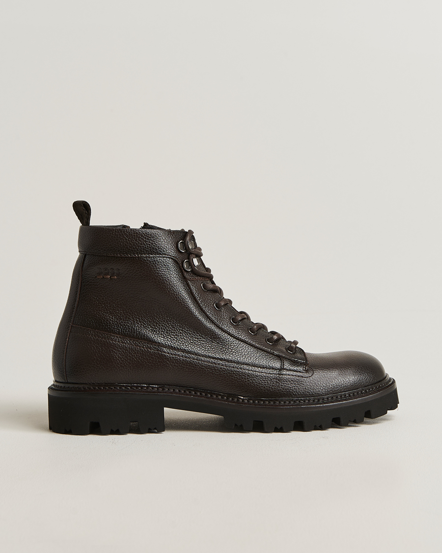 Mies | Nilkkurit | BOSS BLACK | Julyo Leather Boot Dark Brown
