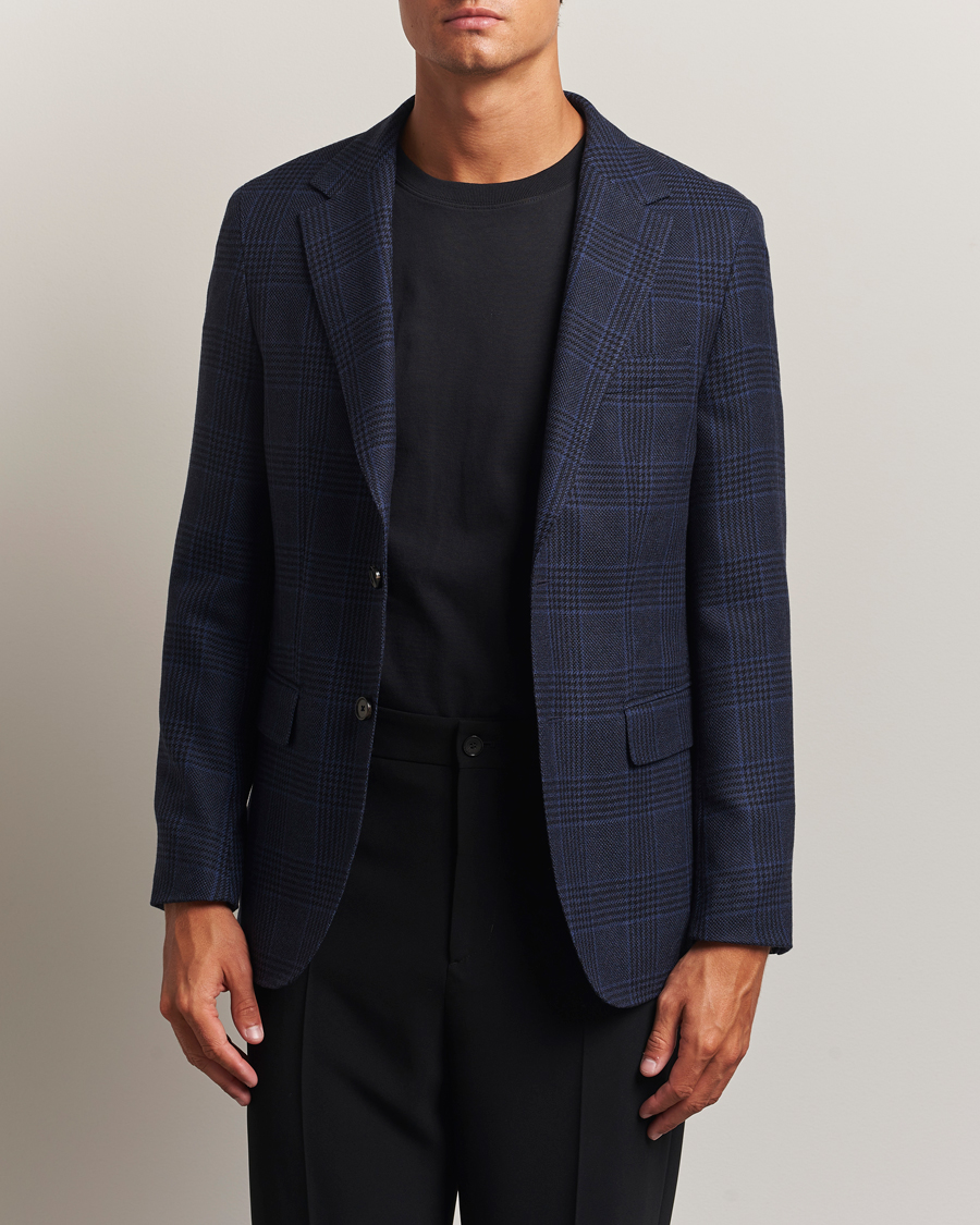 Mies | Pikkutakit | BOSS CAMEL | Jeff Wool Checked Blazer Dark Blue