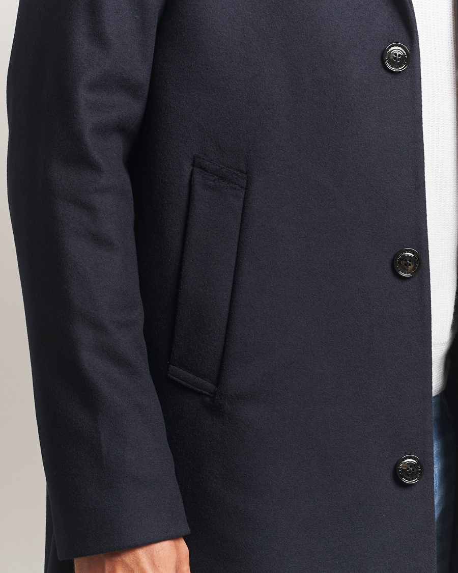 Mies | Takit | J.Lindeberg | August Wool/Cashmere Melton Coat Navy
