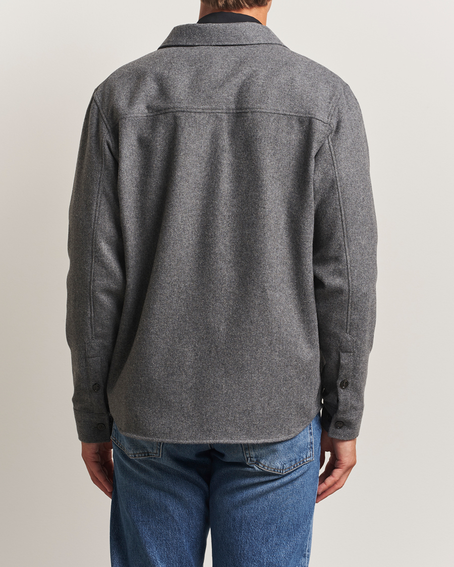 Mies | Kauluspaidat | J.Lindeberg | Flat Wool Overshirt Dark Grey Melange