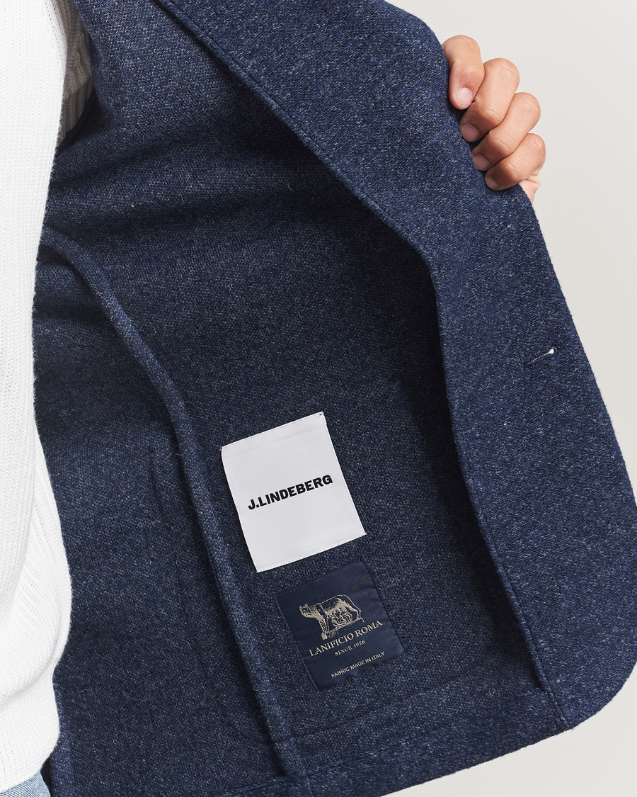 Mies | Pikkutakit | J.Lindeberg | Calvon Wool Knitted Blazer Vintage Indigo