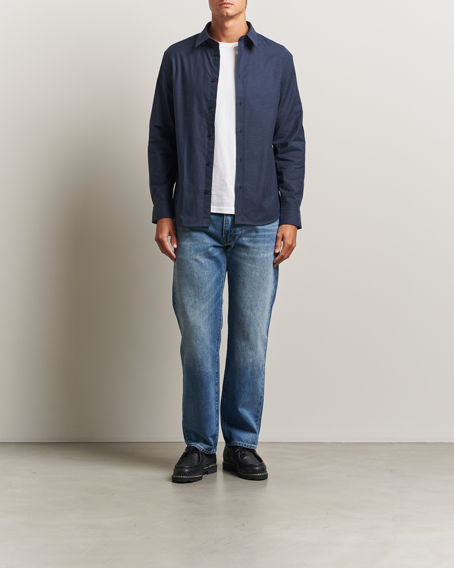 Mies | Kauluspaidat | J.Lindeberg | Slim Fit Light Flannel Shirt Navy