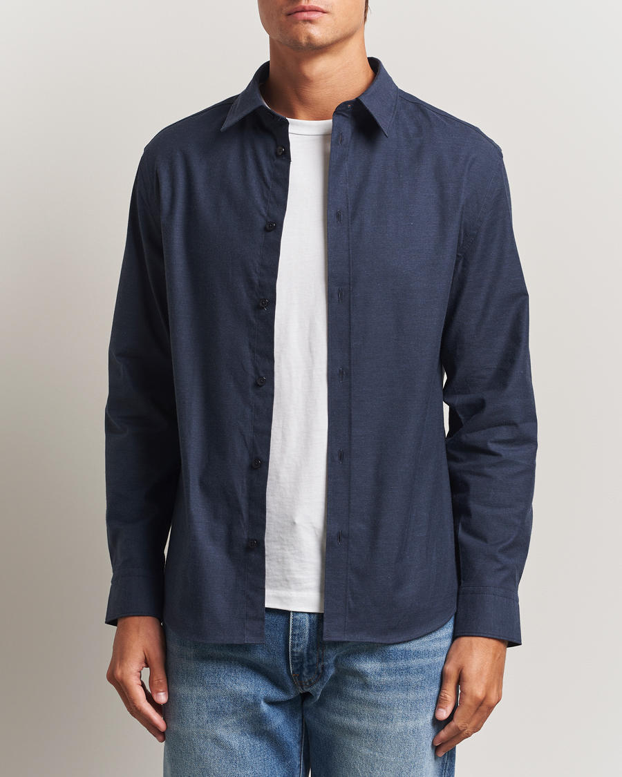 Mies | Kauluspaidat | J.Lindeberg | Slim Fit Light Flannel Shirt Navy