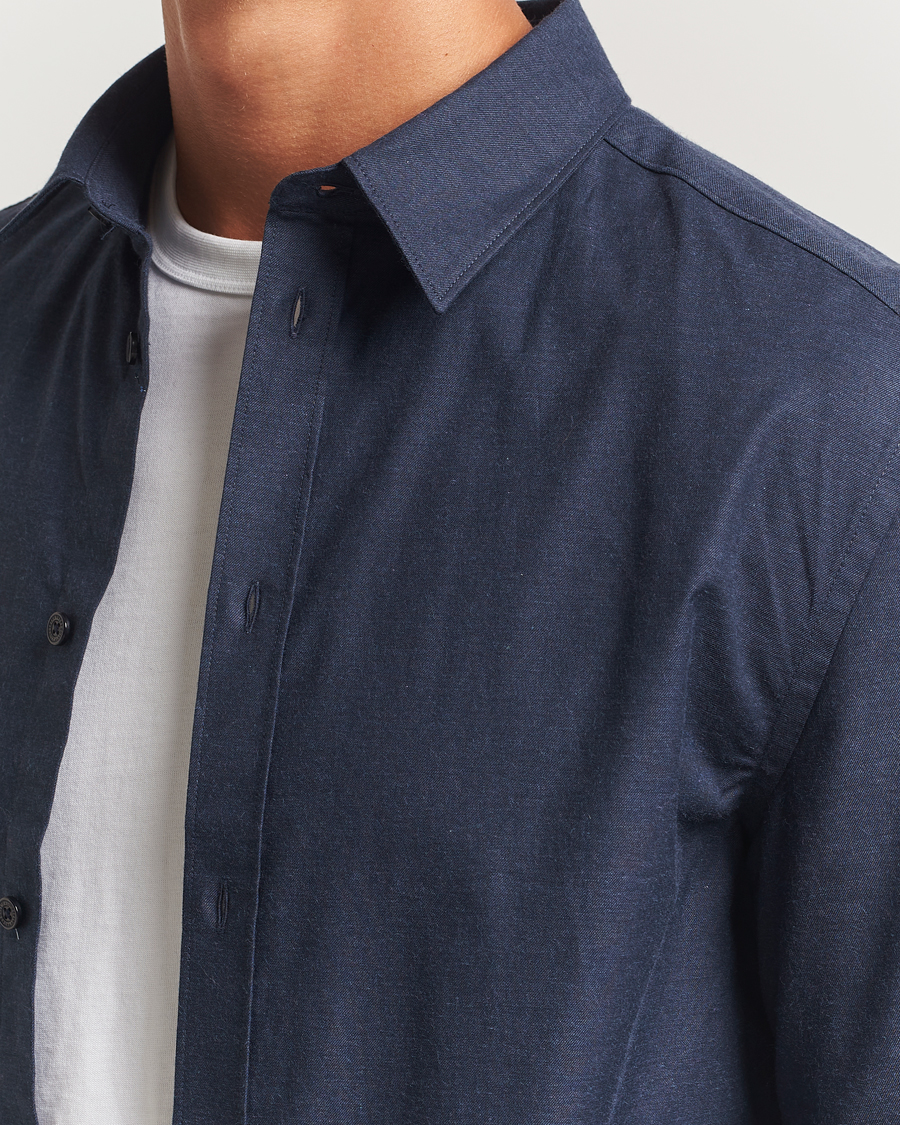 Mies | Kauluspaidat | J.Lindeberg | Slim Fit Light Flannel Shirt Navy