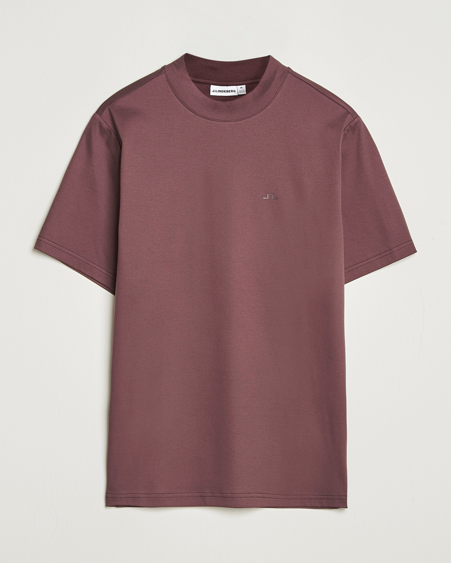 Mies | T-paidat | J.Lindeberg | Ace Mock Neck T-Shirt Huckleberry