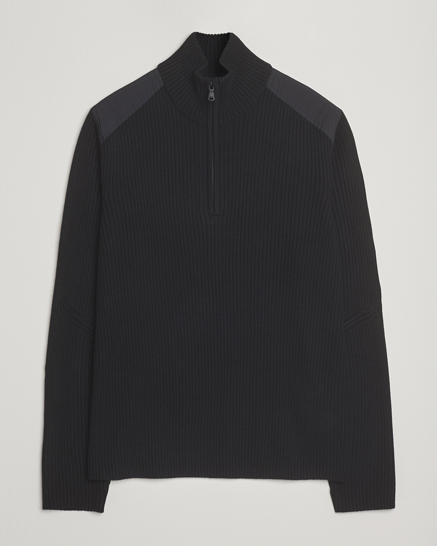 Mies | Puserot | J.Lindeberg | Martin Knitted Hybrid Half Zip Black