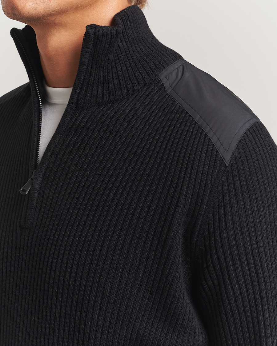 Mies | Puserot | J.Lindeberg | Martin Knitted Hybrid Half Zip Black
