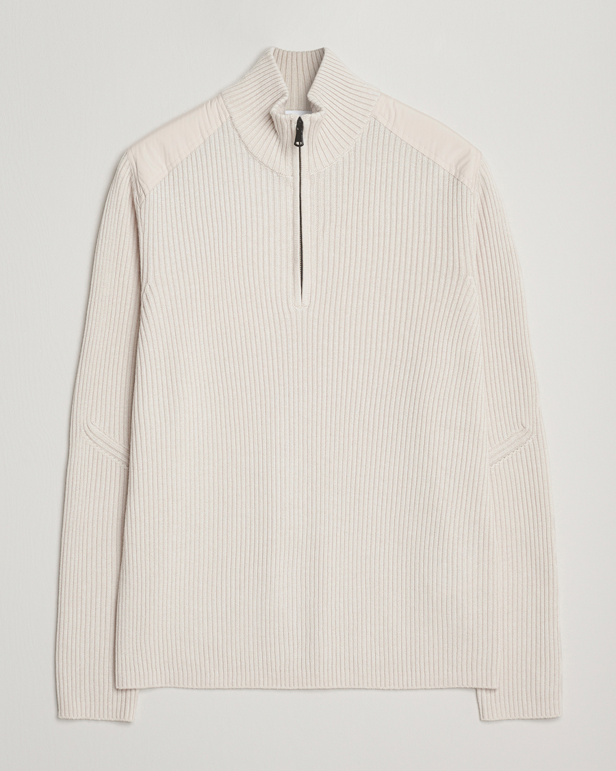 Mies | Puserot | J.Lindeberg | Martin Knitted Hybrid Half Zip Moonbeam