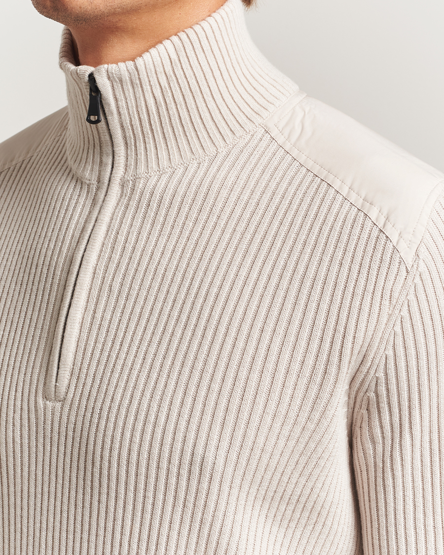 Mies | Puserot | J.Lindeberg | Martin Knitted Hybrid Half Zip Moonbeam