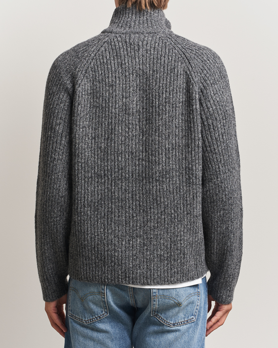 Mies | Puserot | J.Lindeberg | Victor Wool Half Zip Dark Grey Melange