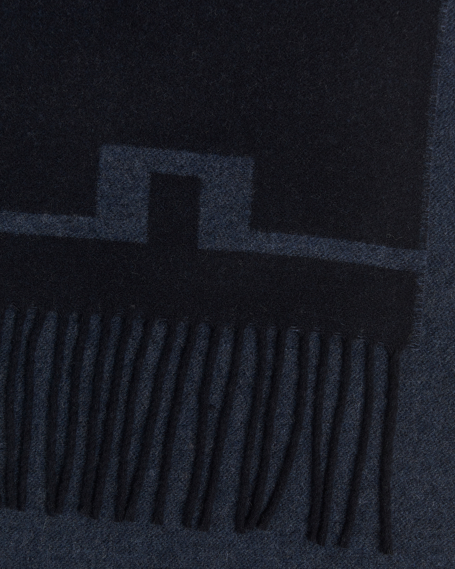 Mies | Kaulaliinat | J.Lindeberg | Champ Wool Doublefaced Scarf Navy