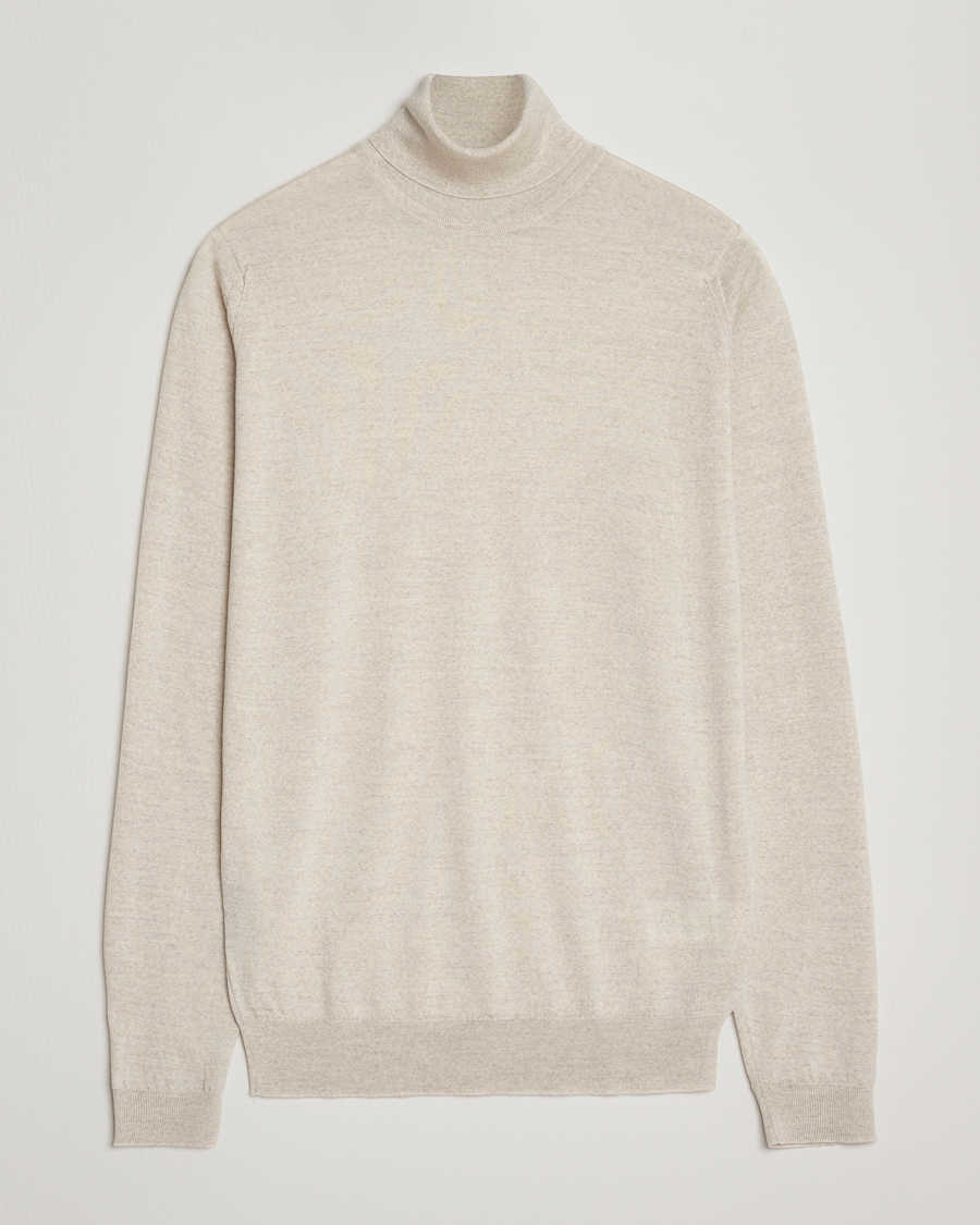 Mies | Puserot | John Smedley | Cherwell Extra Fine Merino Rollneck Grey Fleece