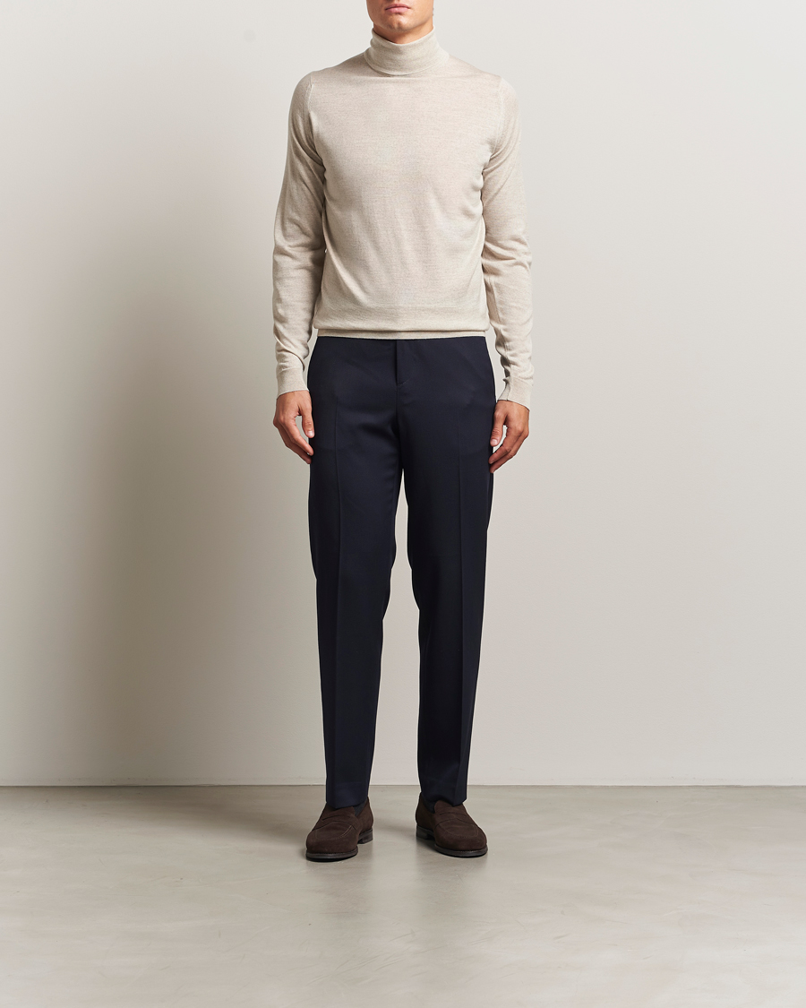 Mies | Puserot | John Smedley | Cherwell Extra Fine Merino Rollneck Grey Fleece