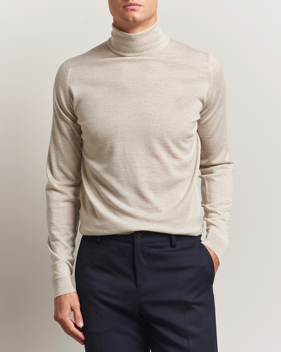 Mies | Puserot | John Smedley | Cherwell Extra Fine Merino Rollneck Grey Fleece