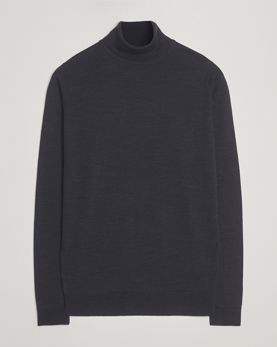 Mies | Puserot | John Smedley | Cherwell Extra Fine Merino Rollneck Hepburn Smoke