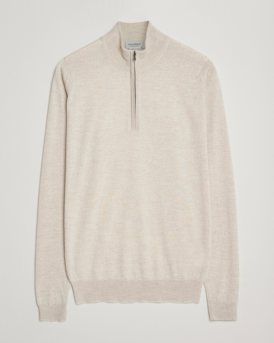 Mies | Puserot | John Smedley | Barrow Extra Fine Merino Half Zip Grey Fleece