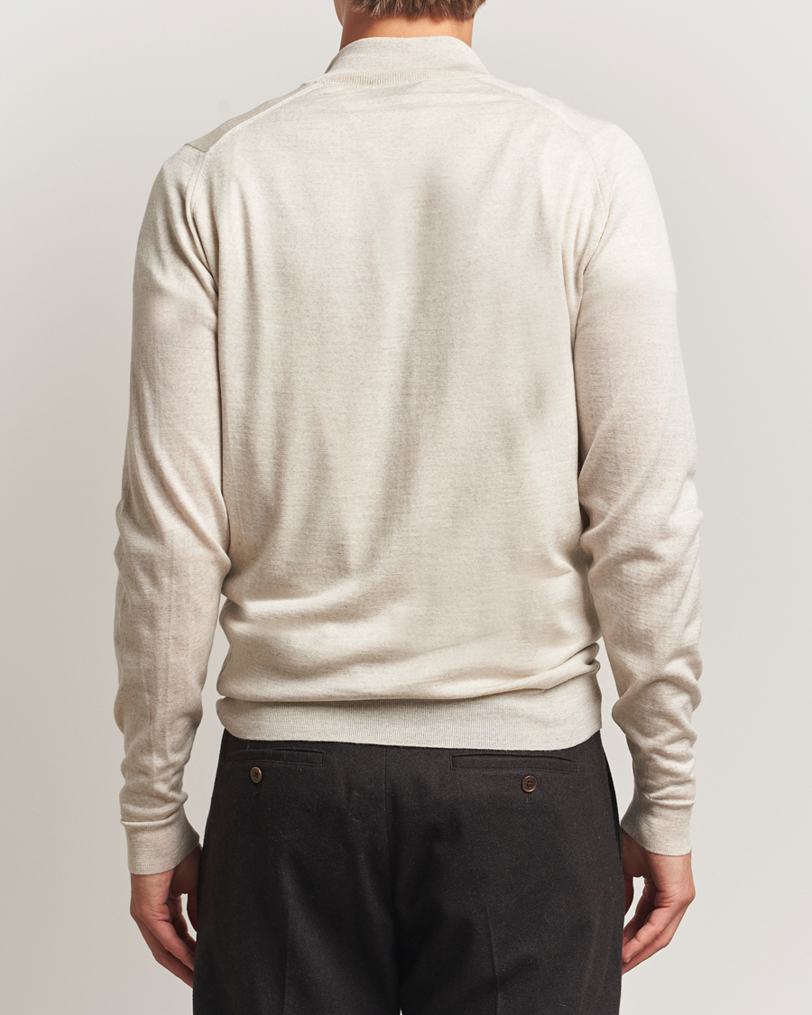 Mies | Puserot | John Smedley | Barrow Extra Fine Merino Half Zip Grey Fleece