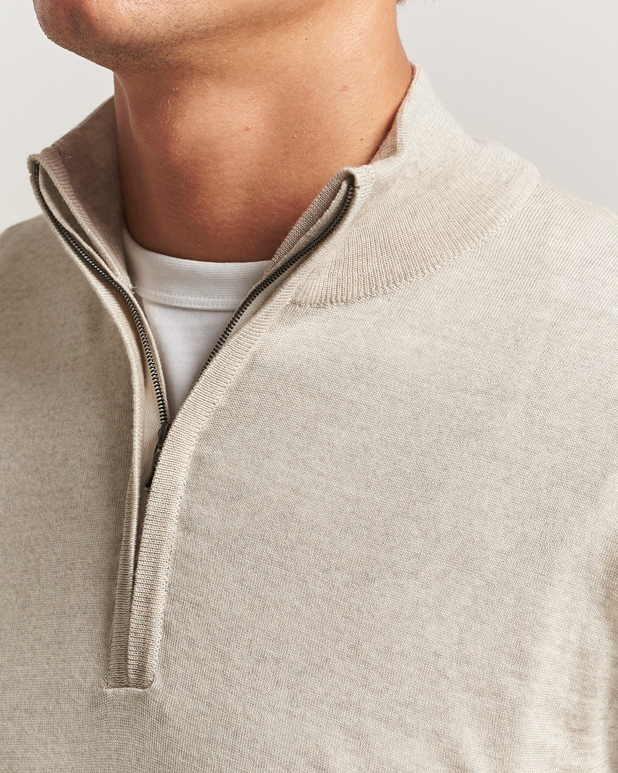 Mies | Puserot | John Smedley | Barrow Extra Fine Merino Half Zip Grey Fleece