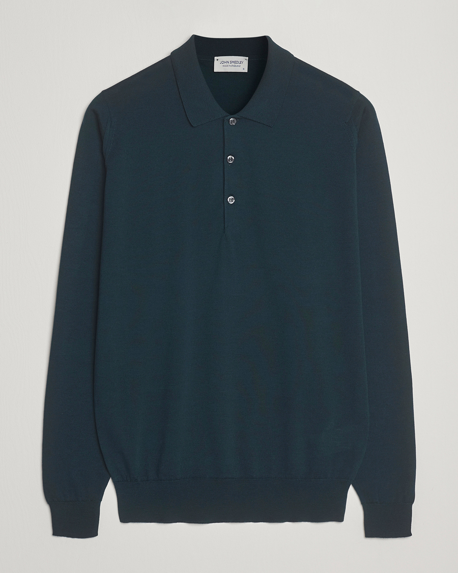 Mies | Puserot | John Smedley | Belper Extra Fine Merino Polo Pullover Richardson Green