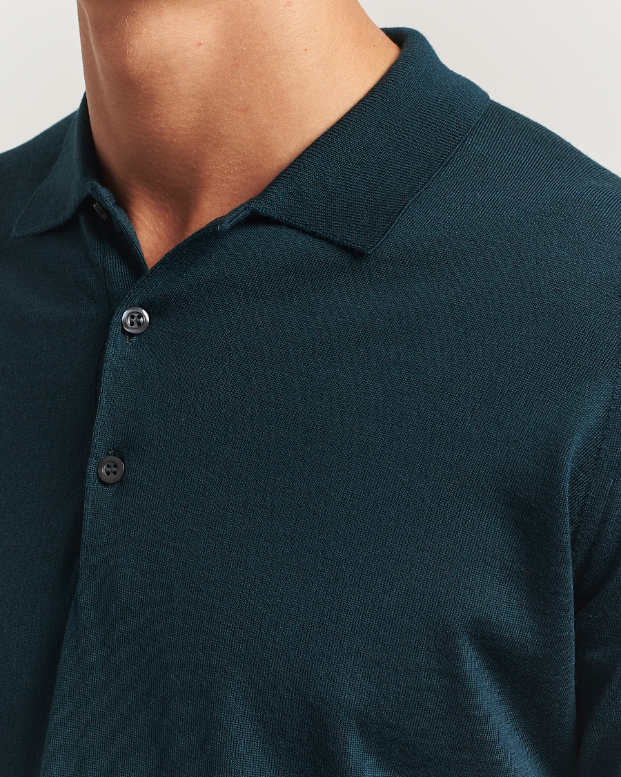 Mies | Puserot | John Smedley | Belper Extra Fine Merino Polo Pullover Richardson Green