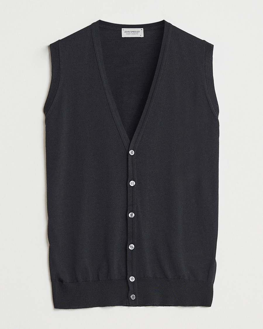 Mies | Puserot | John Smedley | Huntswood Slim Fit Waistcoat Black