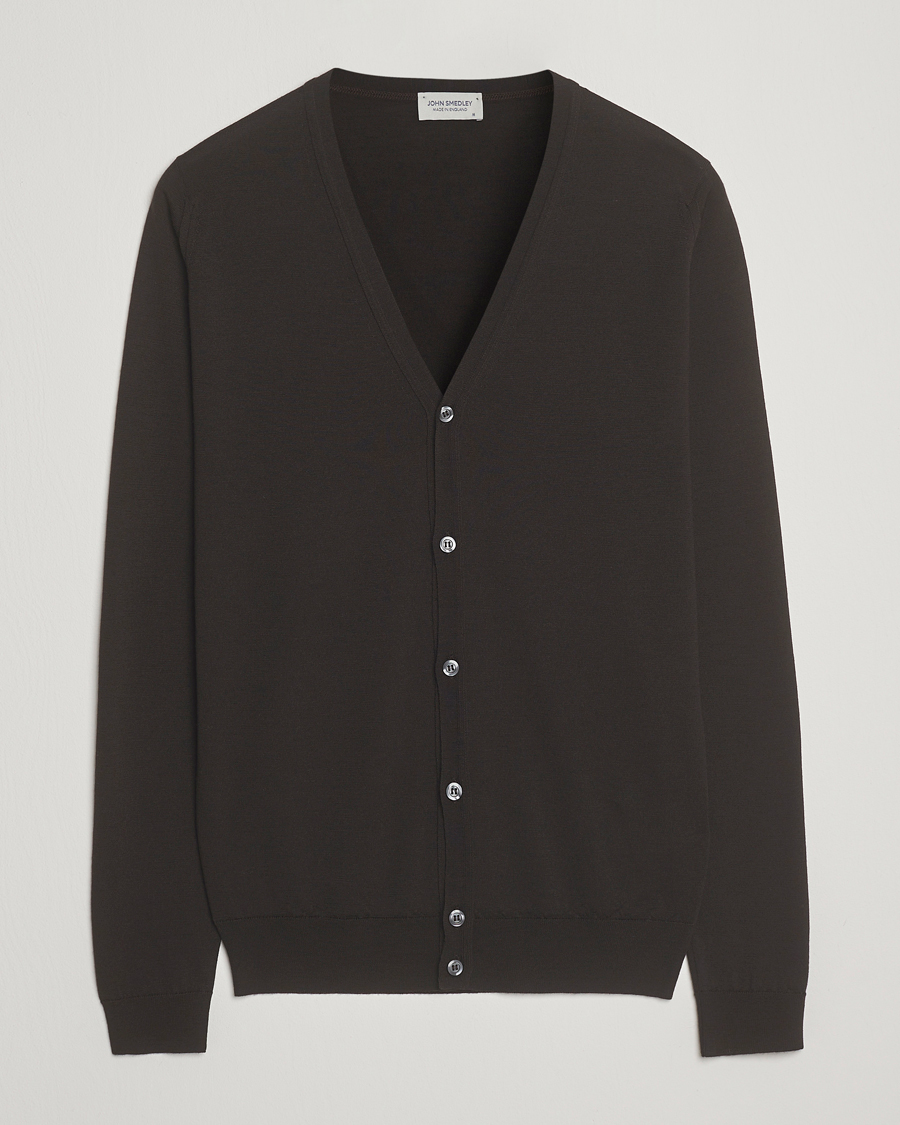 Mies | Puserot | John Smedley | Petworth Extra Fine Merino Cardigan Faulkner Brown