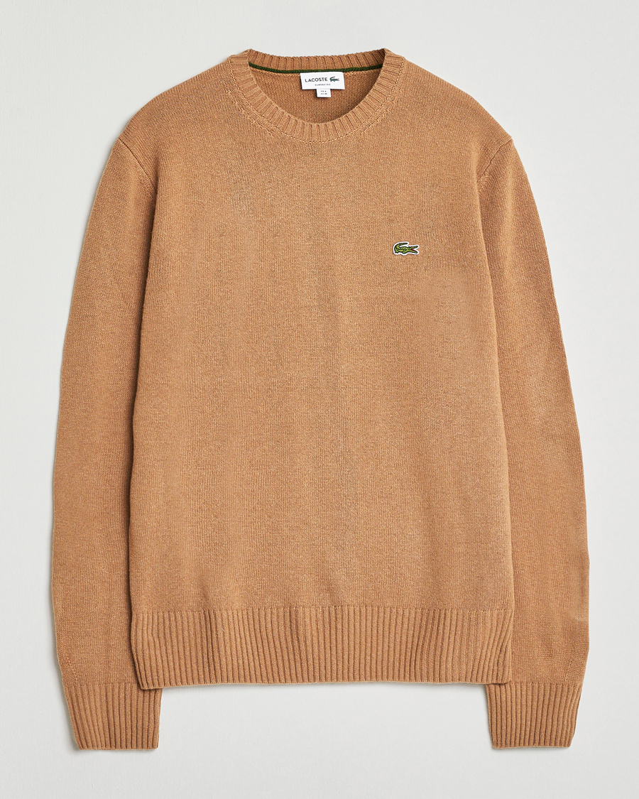 Mies | Puserot | Lacoste | Carded Wool Crew Neck Datte Chine