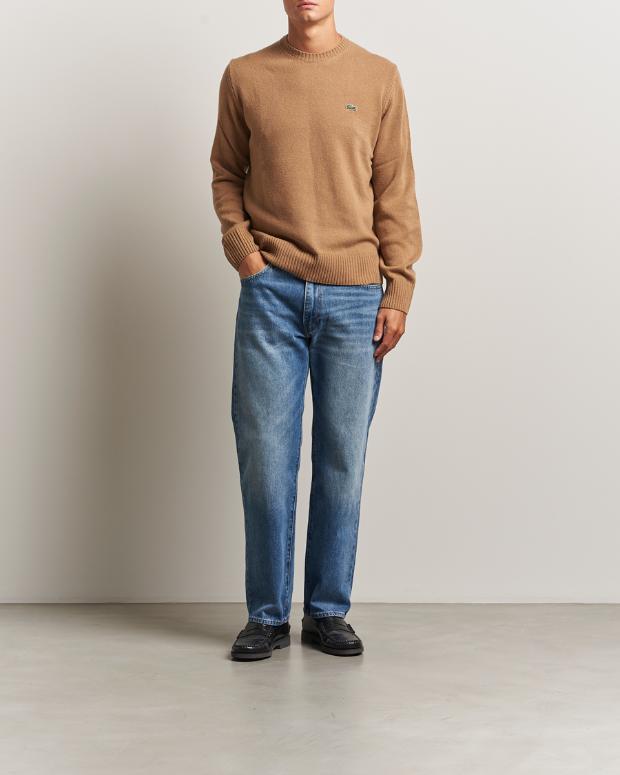 Mies | Puserot | Lacoste | Carded Wool Crew Neck Datte Chine