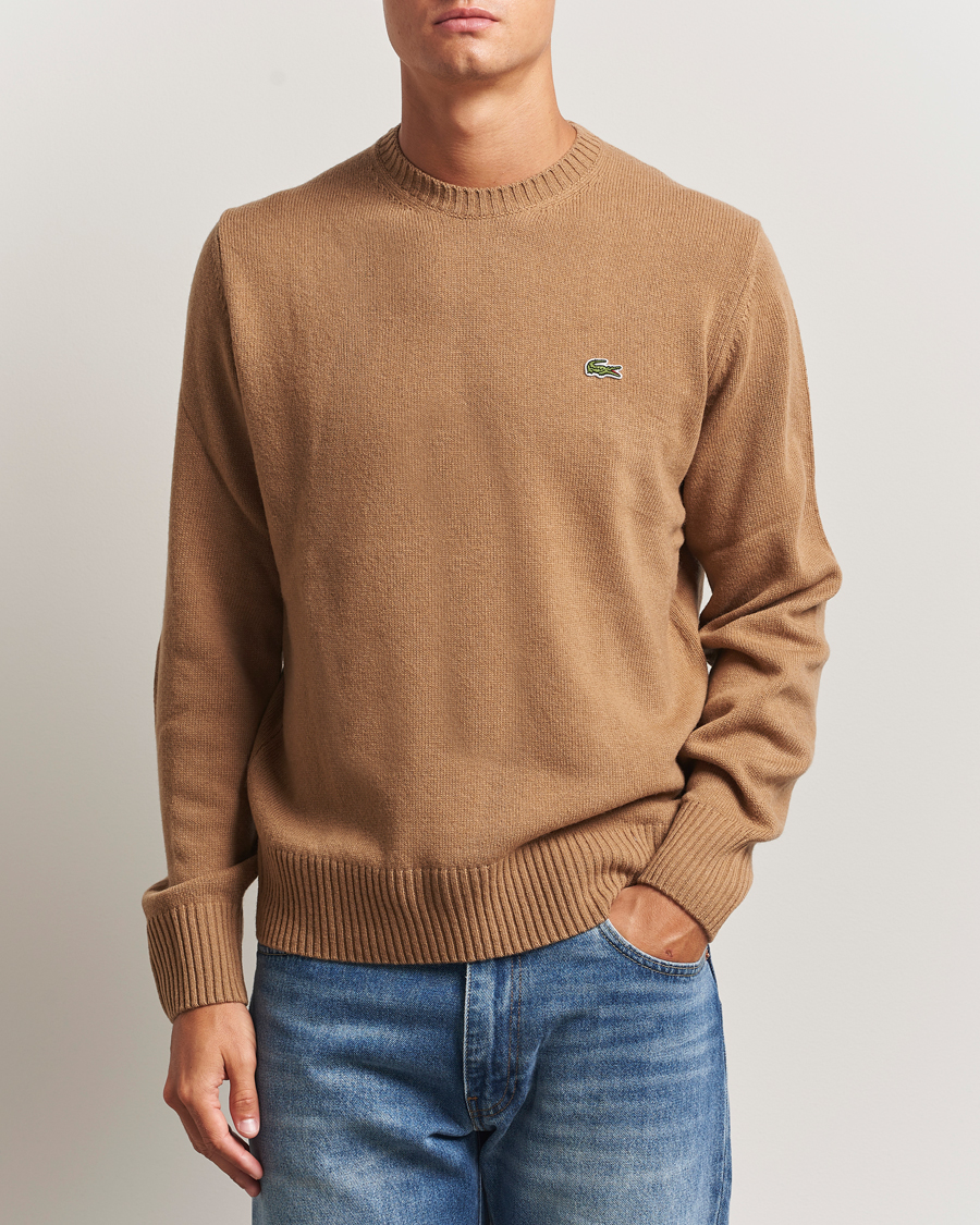 Mies | Puserot | Lacoste | Carded Wool Crew Neck Datte Chine