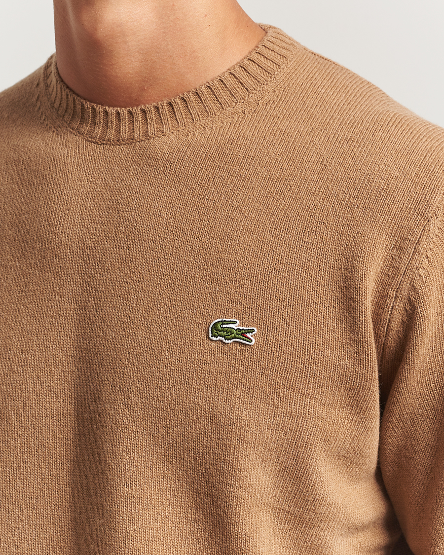 Mies | Puserot | Lacoste | Carded Wool Crew Neck Datte Chine