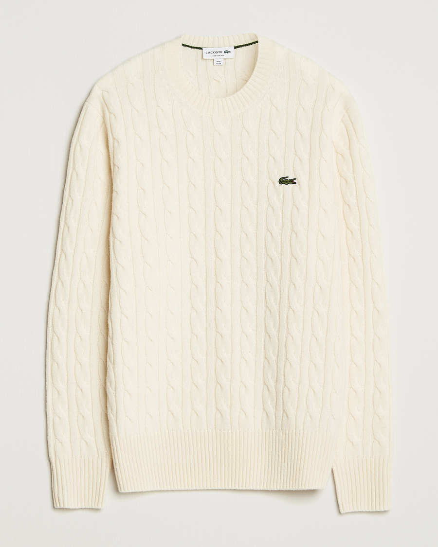 Mies | Puserot | Lacoste | Carded Wool Cable Crew Neck Lapland