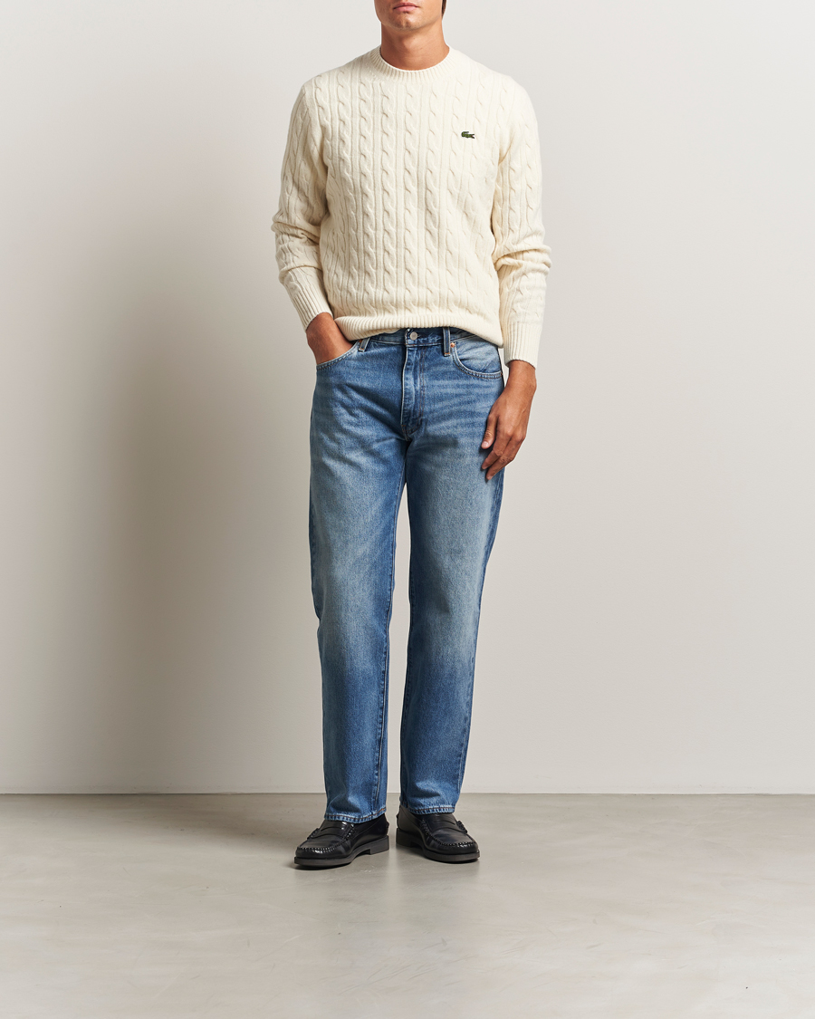 Mies | Puserot | Lacoste | Carded Wool Cable Crew Neck Lapland