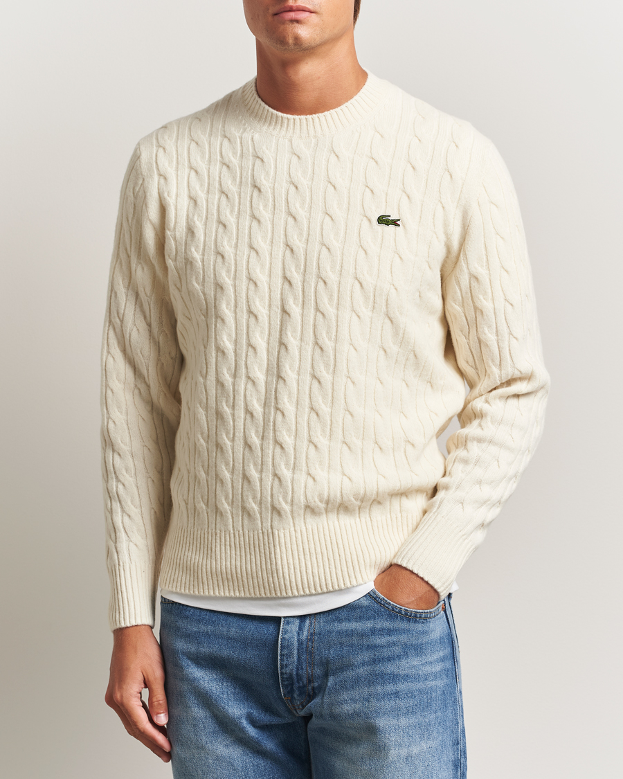 Mies | Puserot | Lacoste | Carded Wool Cable Crew Neck Lapland