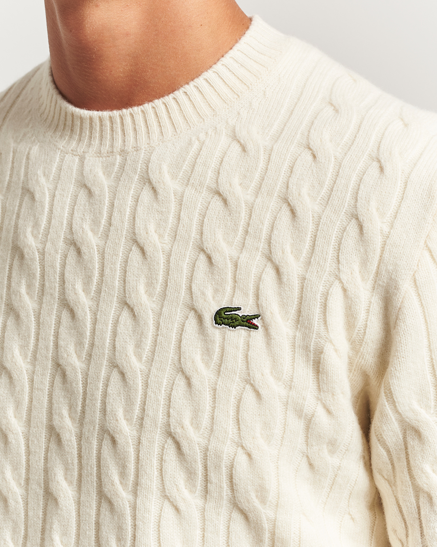 Mies | Puserot | Lacoste | Carded Wool Cable Crew Neck Lapland