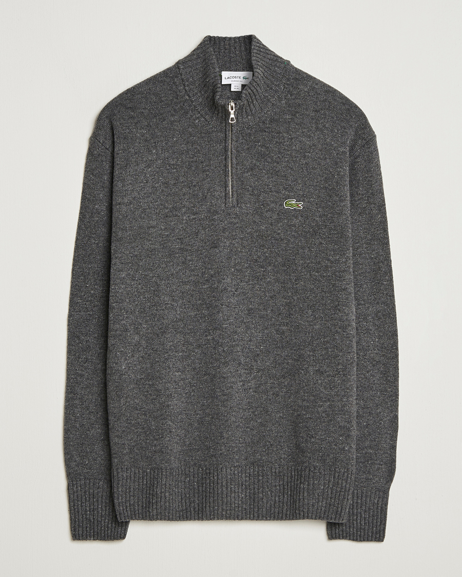 Mies | Puserot | Lacoste | Carded Wool Half Zip Pitch Chine
