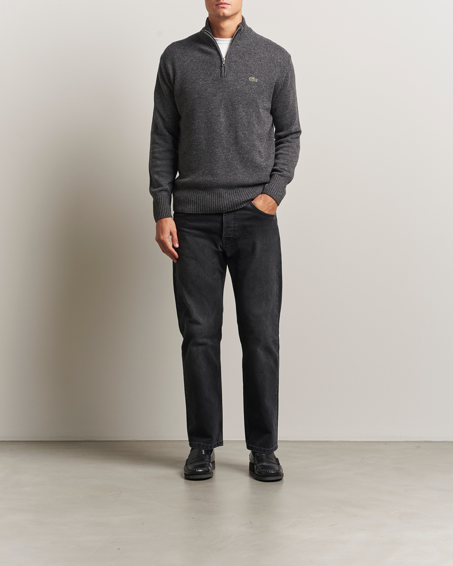 Mies | Puserot | Lacoste | Carded Wool Half Zip Pitch Chine