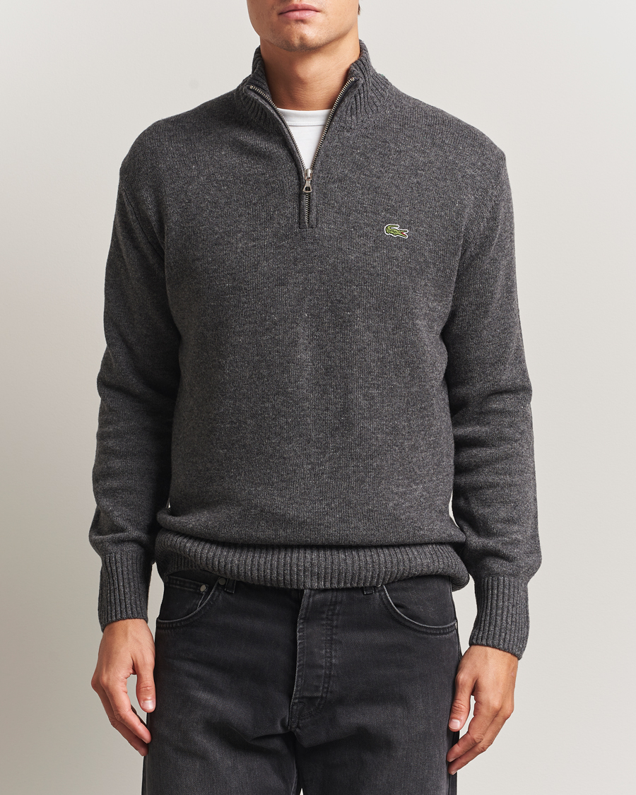 Mies | Puserot | Lacoste | Carded Wool Half Zip Pitch Chine
