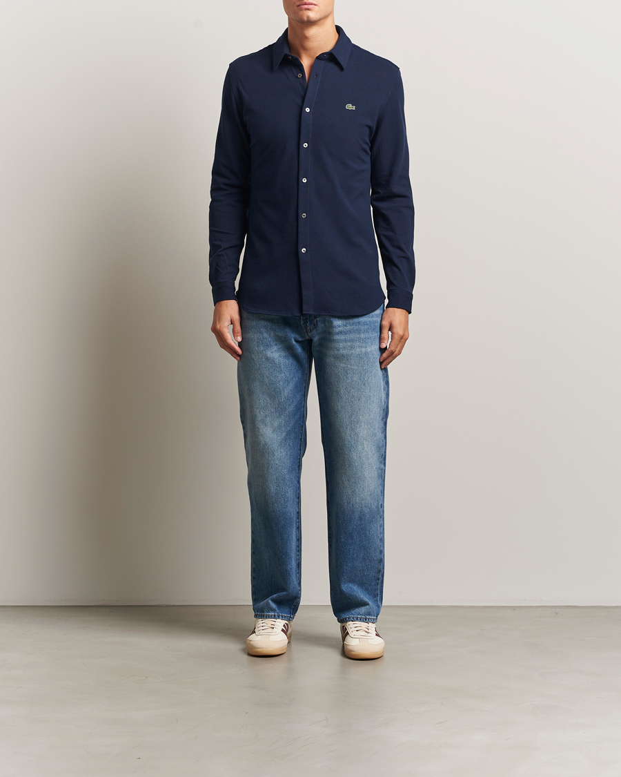 Mies | Kauluspaidat | Lacoste | Slim Fit Cotton Piqué Shirt Navy