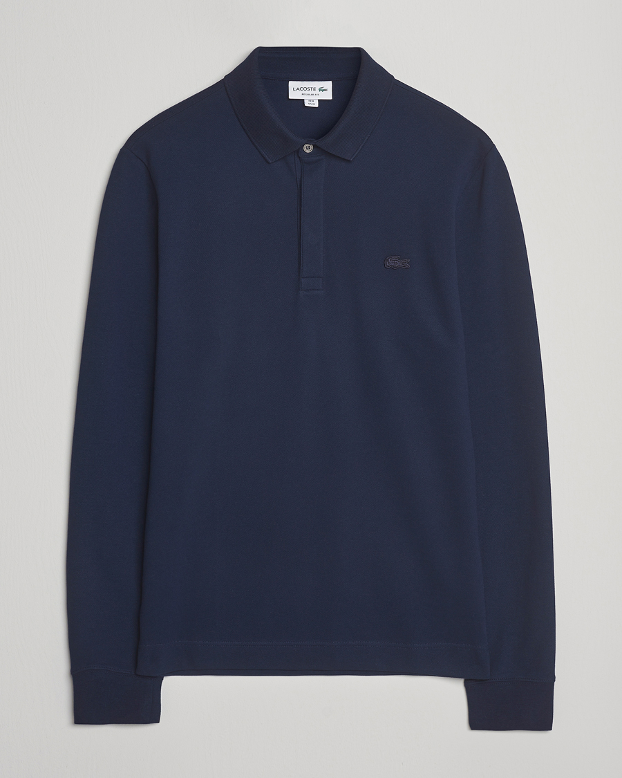 Mies | Pikeet | Lacoste | Paris Long Sleeve Polo Piké Navy Blue