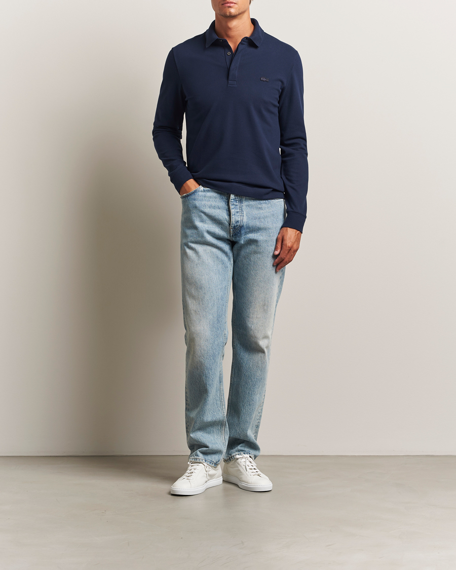 Mies | Pikeet | Lacoste | Paris Long Sleeve Polo Piké Navy Blue