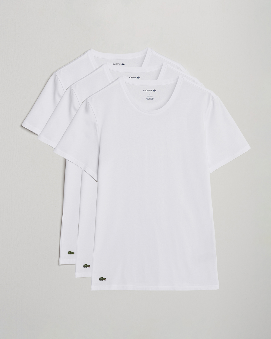 Mies | T-paidat | Lacoste | 3-Pack Crew Neck T-Shirt White