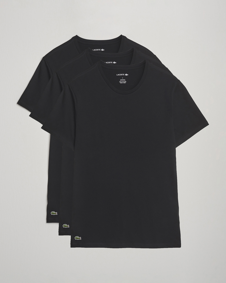 Mies | T-paidat | Lacoste | 3-Pack Crew Neck T-Shirt Black