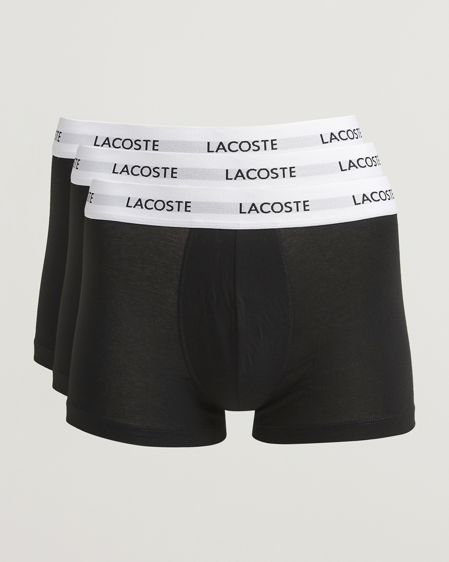 Mies | Alusvaatteet | Lacoste | 3-Pack Stretch Cotton Trunks Black