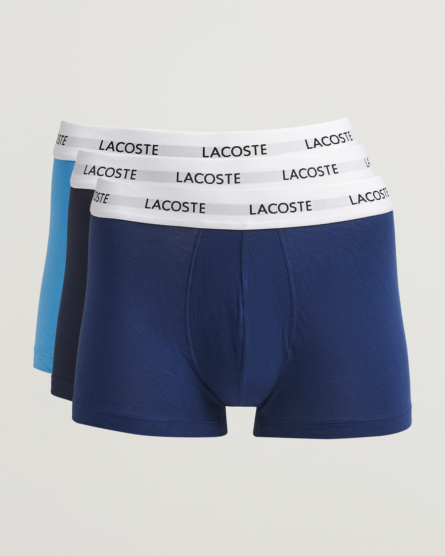 Mies | Alusvaatteet | Lacoste | 3-Pack Stretch Cotton Trunks Blue