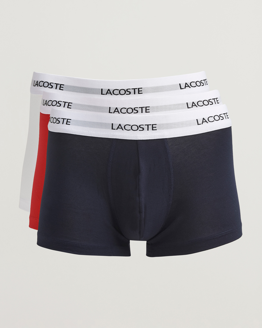 Mies | Alusvaatteet | Lacoste | 3-Pack Stretch Cotton Trunks Navy/White/Red