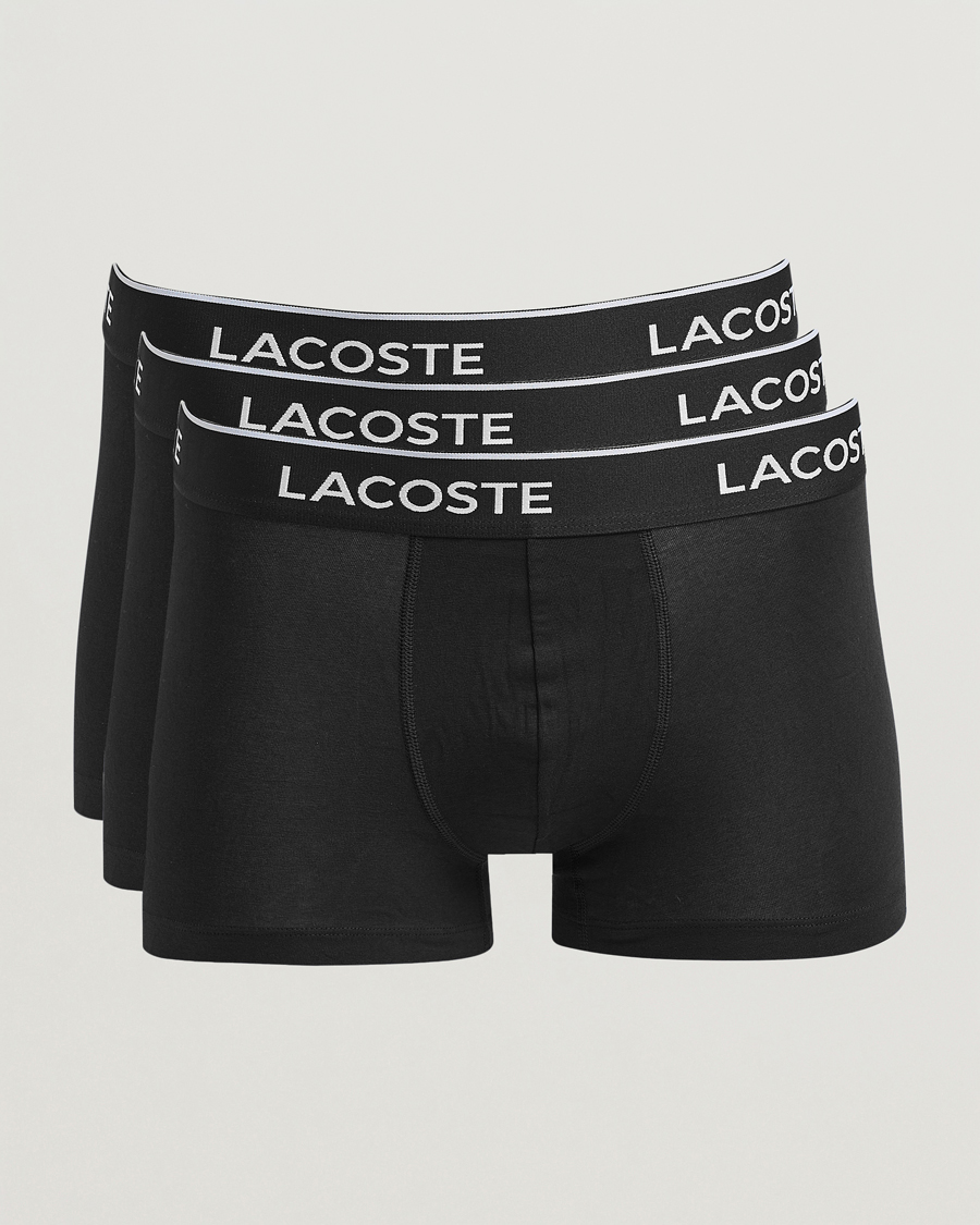 Mies | Alusvaatteet | Lacoste | 3-Pack Stretch Cotton Trunks Black