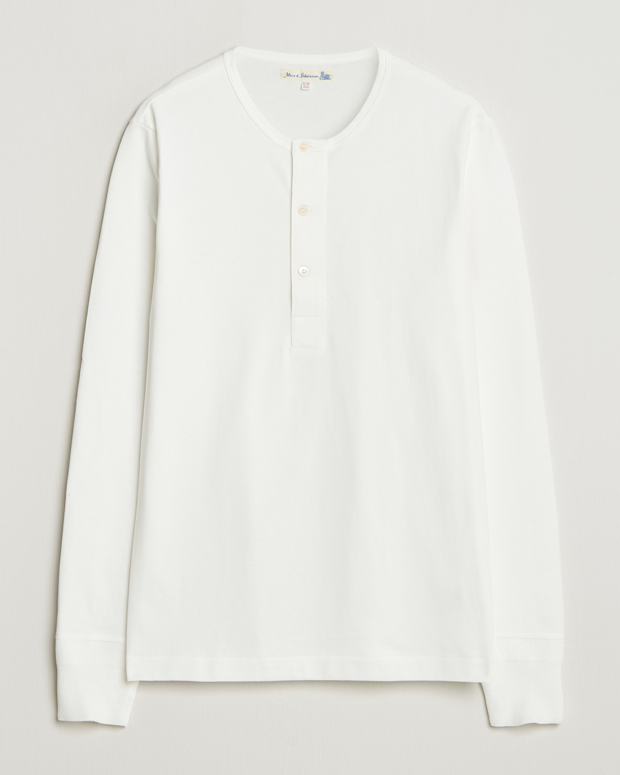 Mies | T-paidat | Merz b. Schwanen | Classic Fit Sturdy Organic Cotton Henley White