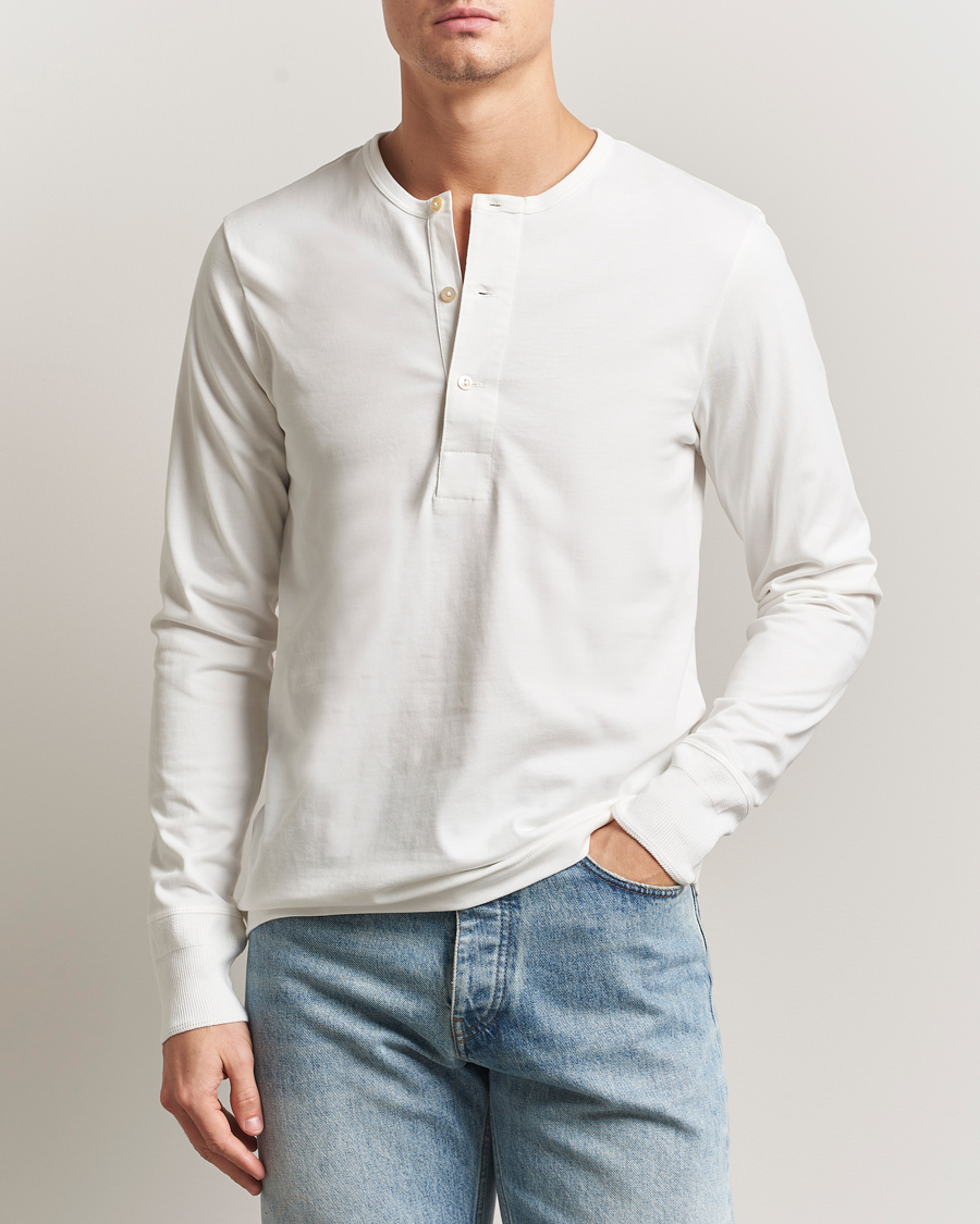 Mies | T-paidat | Merz b. Schwanen | Classic Fit Sturdy Organic Cotton Henley White