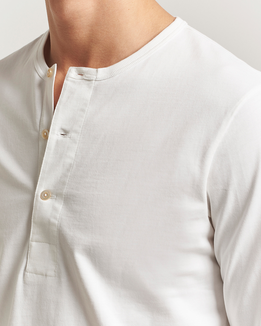 Mies | T-paidat | Merz b. Schwanen | Classic Fit Sturdy Organic Cotton Henley White