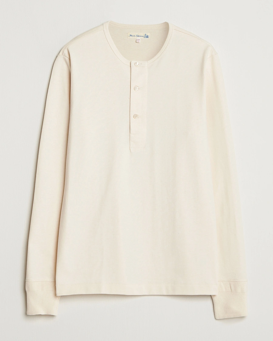 Mies | Puserot | Merz b. Schwanen | Classic Fit Sturdy Organic Cotton Henley Nature